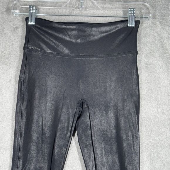 Spanx Pants Womens‎ XS Black Faux Vegan Leather Leggings Casual Rocker Punk Edgy - Picture 4 of 10